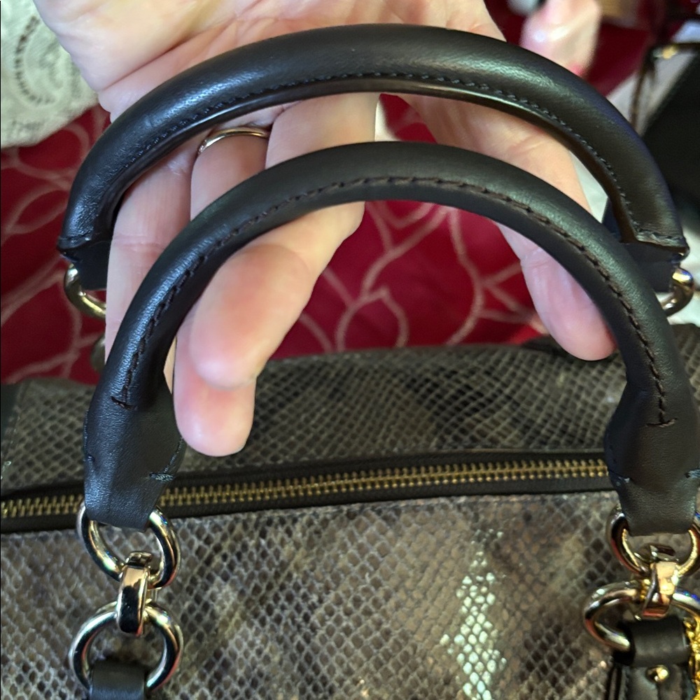 Coach Colette satchel in python-embossed leather graphite rare find 🕵️♀️ - Picture 8 of 14